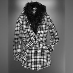 Like new, Ellen Reyes houndstooth fleece coat, wmns sz SP